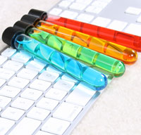 Image: Test tubes on a keyboard