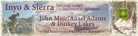 [Image]: Heading Banner 'Inyo & Sierra NF, John Muir/Ansel Adams & Dinkey Lakes'