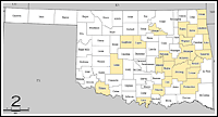 Map of Declared Counties for Disaster 1754