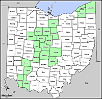 Map of Declared Counties for Emergency 3286