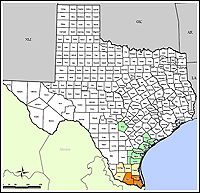 Map of Declared Counties for Disaster 1780