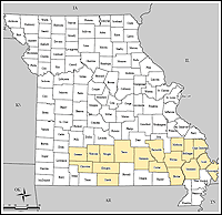 Map of Declared Counties for Disaster 1748