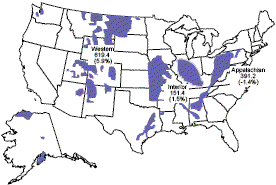 Graphic of US 2006 Coal Production by Region