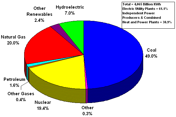 Figure ES 1. 	U.S. Electric Power Industry Net Generation, 2006