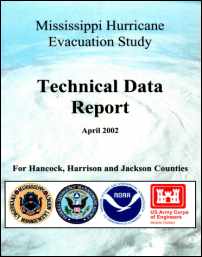 [graphic of cover of report-Mississippi Hurricane Evacuation Study: Technical Data Report for Hancock, Harrison, and Jackson Counties]