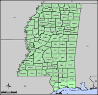 Mapa de condados declarados del emergencias 3291