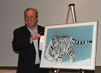 Congressman Doyle with third place winner "Snow Bound" by Pamela Patton