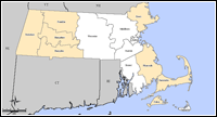 Mapa de condados declarados del desastre 1701