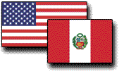 Flags of the United States and Peru