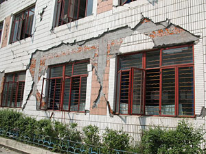 Han Wang High School shear wall, external view [photo: Build Change]