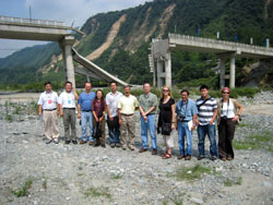 Reconnaissance team near Gaoyuan Village, Wenchuan 2008 [photo: M Lew]