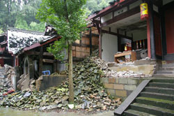 Damaged buildings at Lidui Park, Wenchuan 2008 [photo: M Lew]