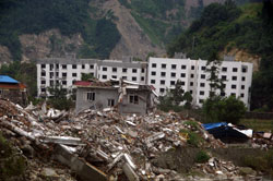 Extensive damage in Yingxiu, Wenchuan 2008 [photo: M Lew]