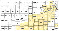 Map of Declared Counties for Disaster 1579