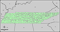 Map of Declared Counties for Emergency 3217