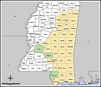 Map of Declared Counties for Disaster 1594