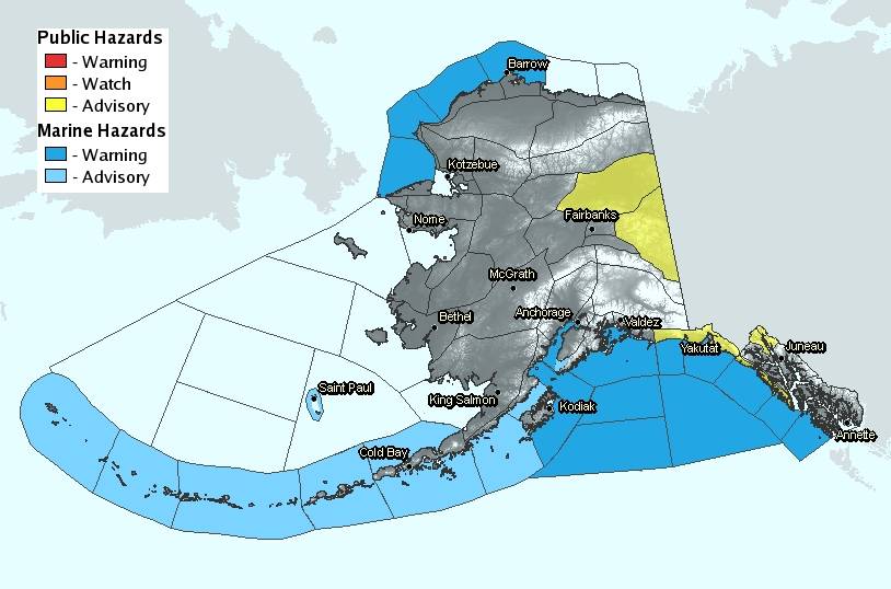 Alaska Weather Hazards Map