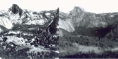 Yosemite Valley in 1899 and 1990