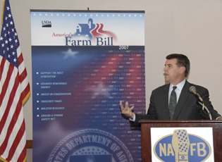 Acting Secretary Conner Speaks to the Media at NAFB