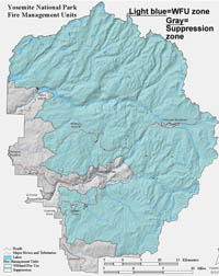 Wildland Fire Use and Suppression Zones Map