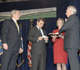 President George W. Bush looks on while Deputy Secretary of Agriculture Chuck Conner administers the oath of office to Secretary of Agriculture Ed Schafer in a ceremonial swearing-in. Mrs. Nancy Schafer is holding the bible. Secretary Schafer served as North Dakota's governor from 1992 to 2000 and made diversifying and expanding North Dakota's economy, reducing the cost of government and advancing agriculture his top priorities in office