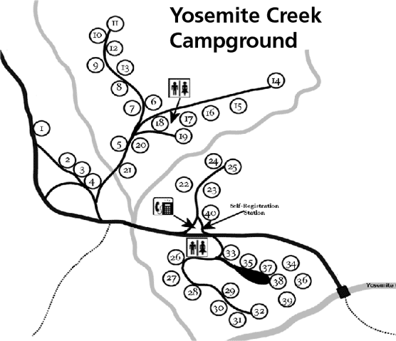 Map of Yosemite Creek Campground