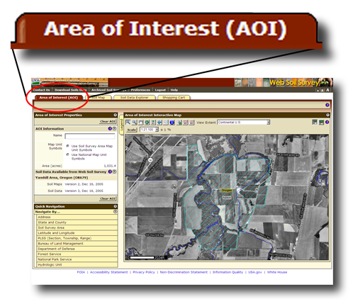 Area of Interest tab