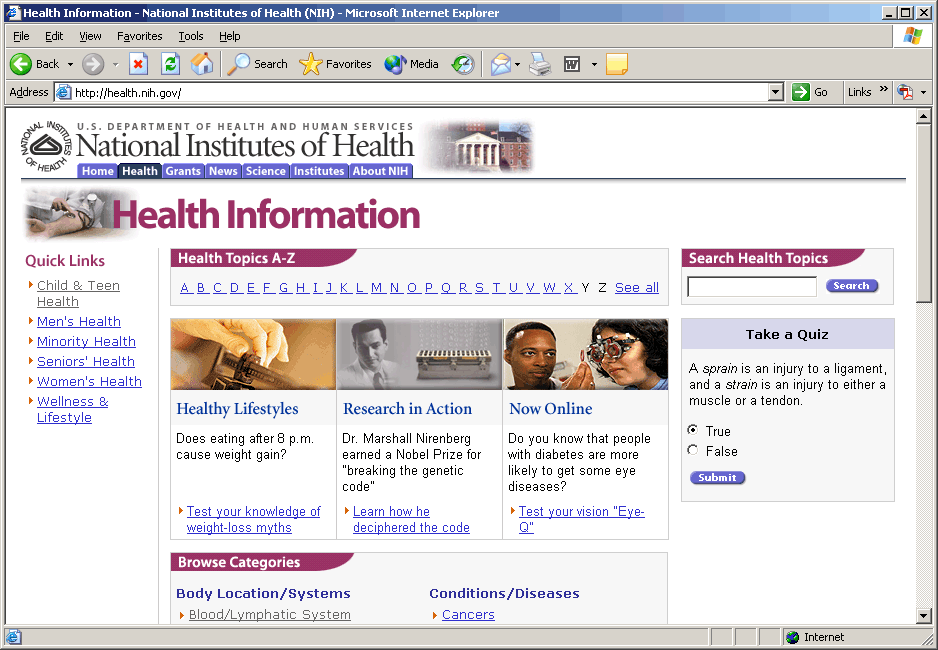 Health Information Page