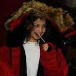 young visitor in a parka from the Antarctic exhibit