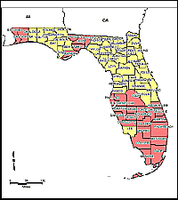 Map of Declared Counties for Disaster 1223