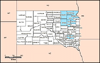 Map of Declared Counties for Disaster 1218