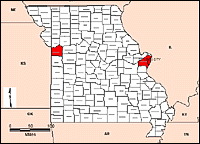 Map of Declared Counties for Disaster 1256