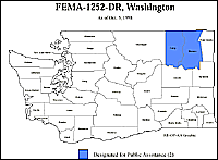 Map of Declared Counties for Disaster 1252