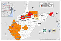 Map of Declared Counties for Disaster 1474