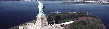 aerial view of liberty island