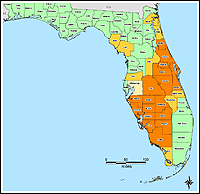 Map of Declared Counties for Disaster 1539