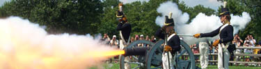 A cannon is fired by the Fort McHenry Guard.