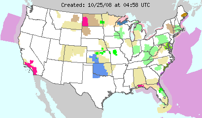 This image displays watches, warnings, statements and advisories issued by the National Weather Service