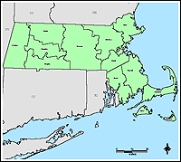Mapa de condados declarados del emergencias 3201