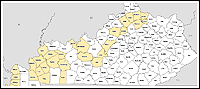 Mapa de condados declarados del desastre 1578