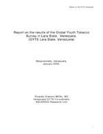Report on the Results of the Global Youth Tobacco Survey in Lara State,  Venezuela