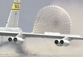 B-52 Shuttle Drag Chute test landing