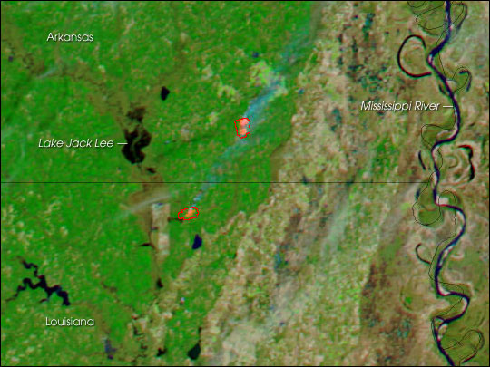 Fires in Southern United States Image. Caption explains image.