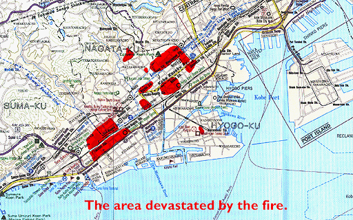 Map of burned areas