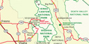 Map of Sequoia and Kings Canyon National Parks.