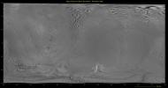 This global digital map of Saturn's moon Enceladus was created using data 
taken during Cassini and Voyager spacecraft flybys. The map is an 
equidistant projection and has a scale of 110 meters (361 feet) per pixel