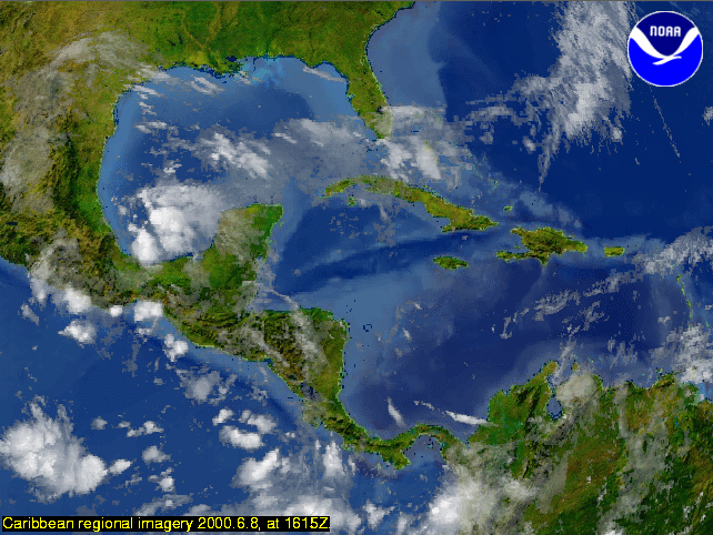 Caribbean regional imagery 2000.6.8, at 1615Z.
