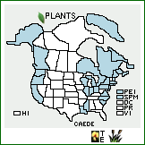 Distribution of Cakile edentula (Bigelow) Hook. ssp. edentula. . 