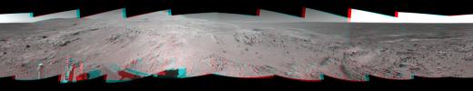 Spirit's Surroundings on 'West Spur,' Sol 305 (3-D)