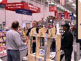 FEMA Hazard Mitigation Advisors explain exhibit to local citizen during one of the department's hardware tours